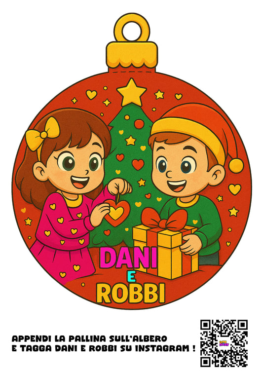 Pallina di Natale da Stampare e Colorare di DANI e ROBBI !