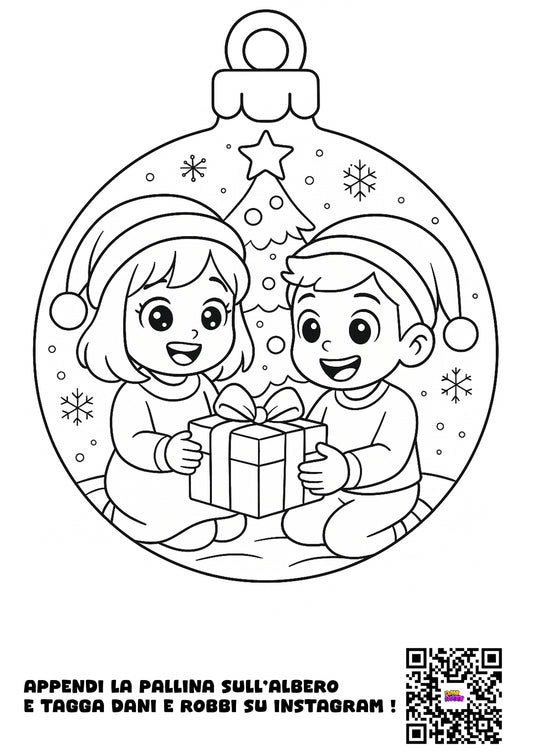 Pallina di Natale da Stampare e Colorare di DANI e ROBBI !