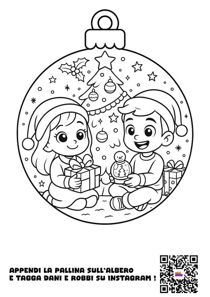 Pallina di Natale da Stampare e Colorare di DANI e ROBBI !
