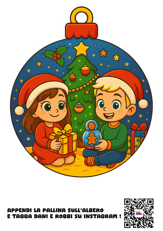 Pallina di Natale da Stampare e Colorare di DANI e ROBBI !