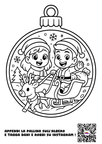 Pallina di Natale da Stampare e Colorare di DANI e ROBBI !