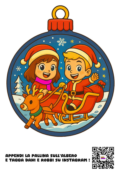 Pallina di Natale da Stampare e Colorare di DANI e ROBBI !